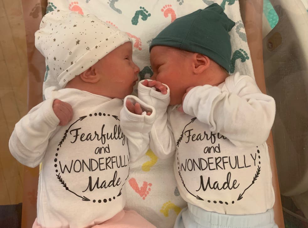 <p>Twins Lydia and Timothy Ridgeway were born on 31 October, 2022 from embryos that were frozen in 1992</p>