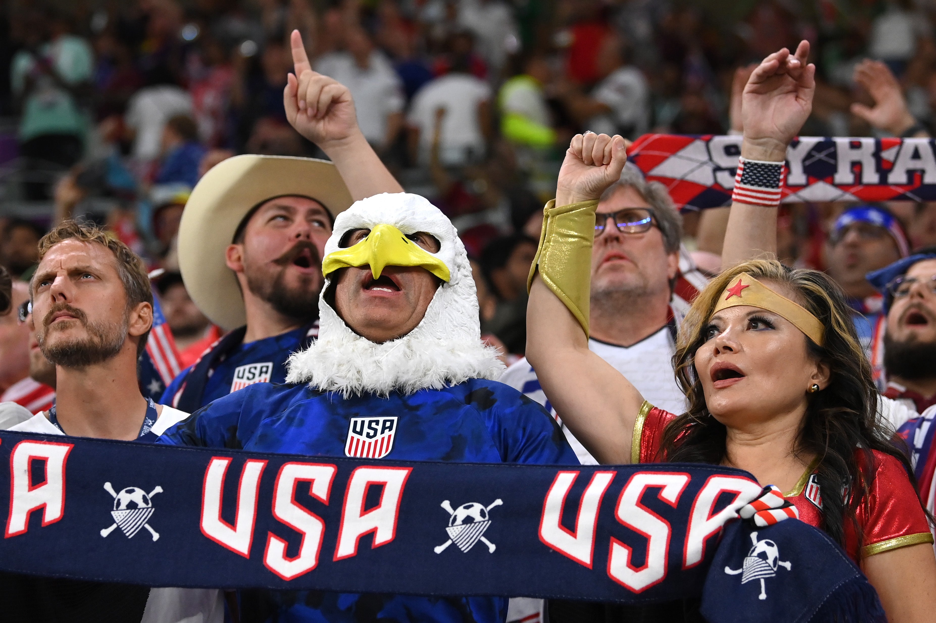 USA fans in attendance for their team’s Group B fixture with Wales in Qatar