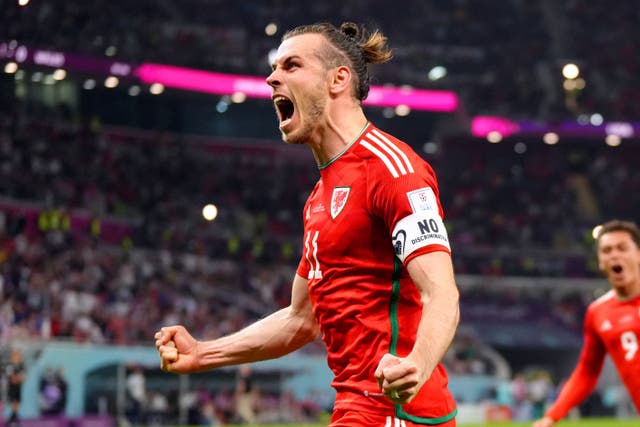 Wales’ Gareth Bale celebrates after scoring (Nick Potts/PA)