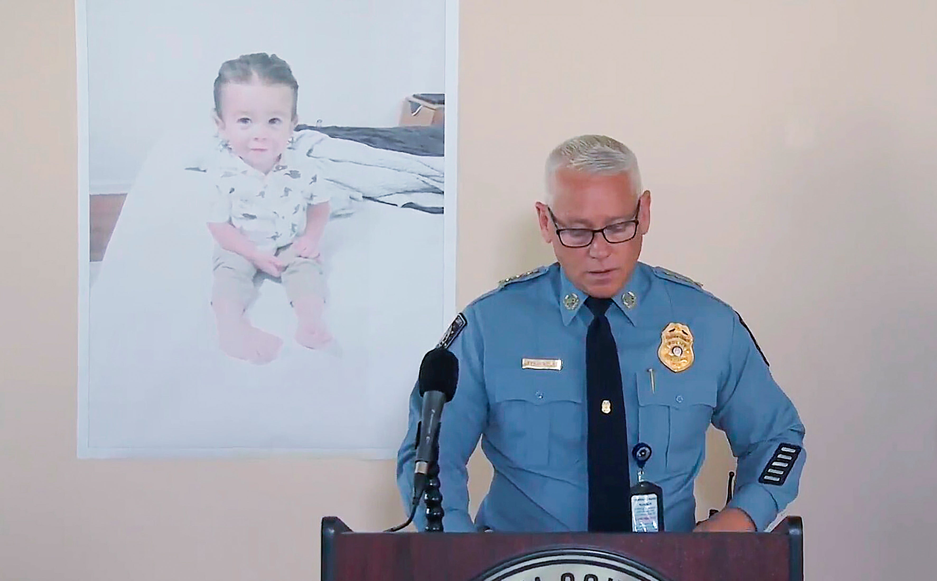 Chatham County Police Chief Jeff Hadley speaks to reporters