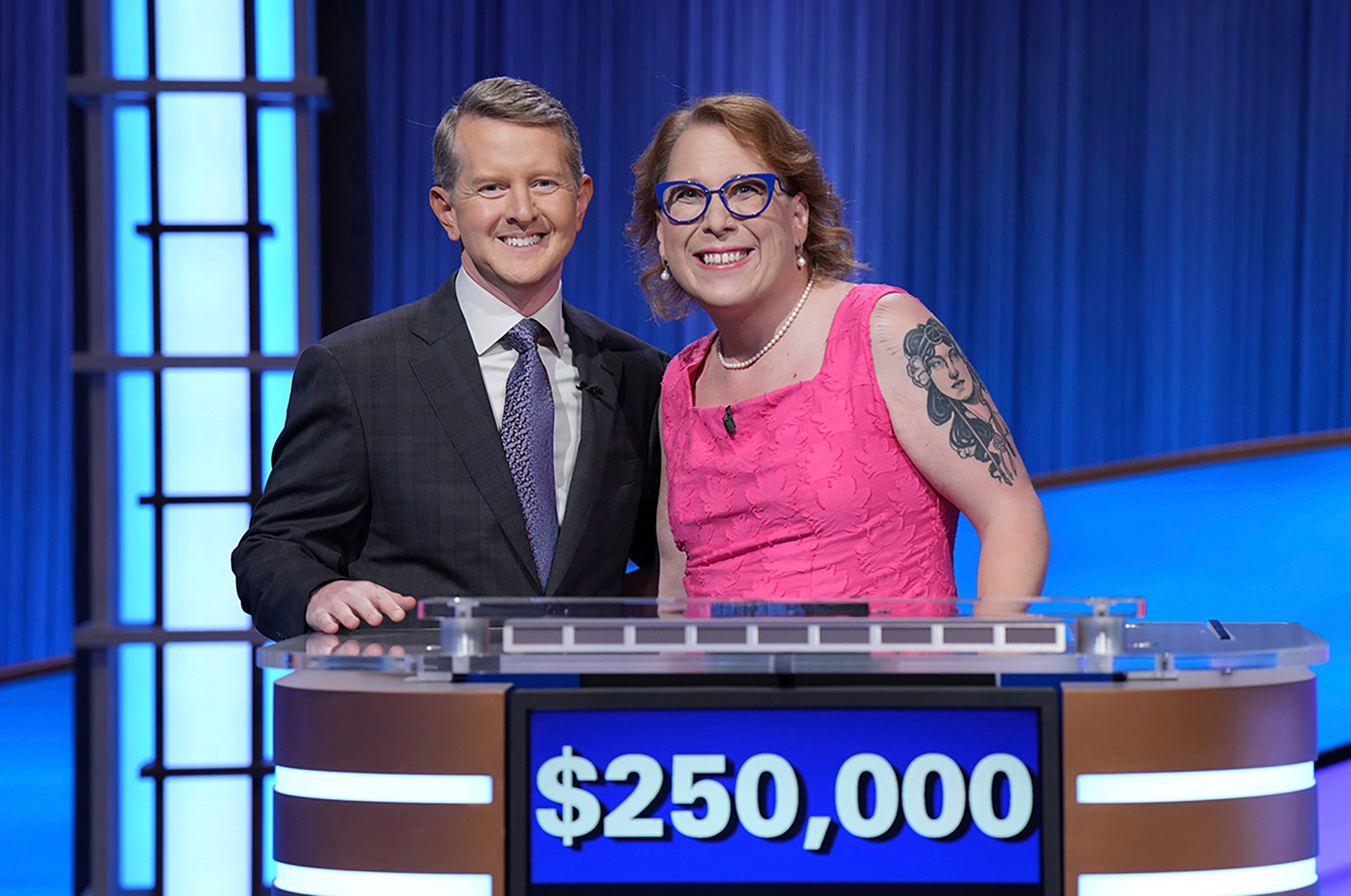 Amy Schneider wins a hard fought Jeopardy tournament The