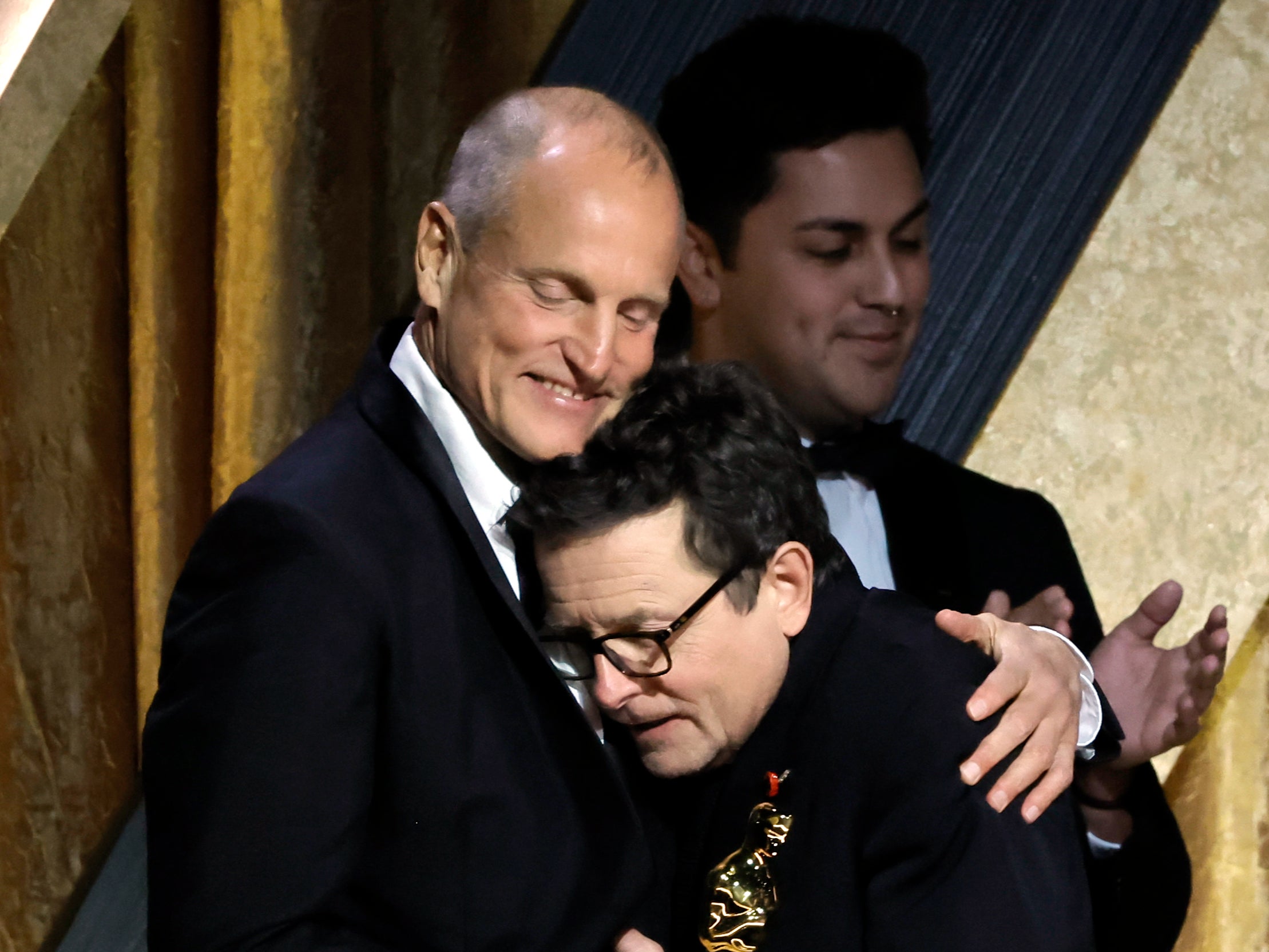 Woody Harrelson and Michael J Fox at the 2022 Governors Awards
