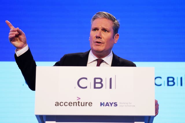 Labour Party leader Sir Keir Starmer delivers a speech during the Confederation of British Industry (CBI) annual conference at the Vox Conference Centre in Birmingham. Picture date: Tuesday November 22, 2022 (Jacob King/PA)