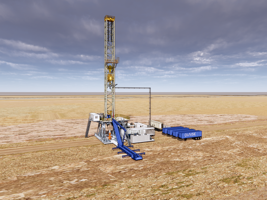 Artist’s rendition of the the Quaise drilling rig