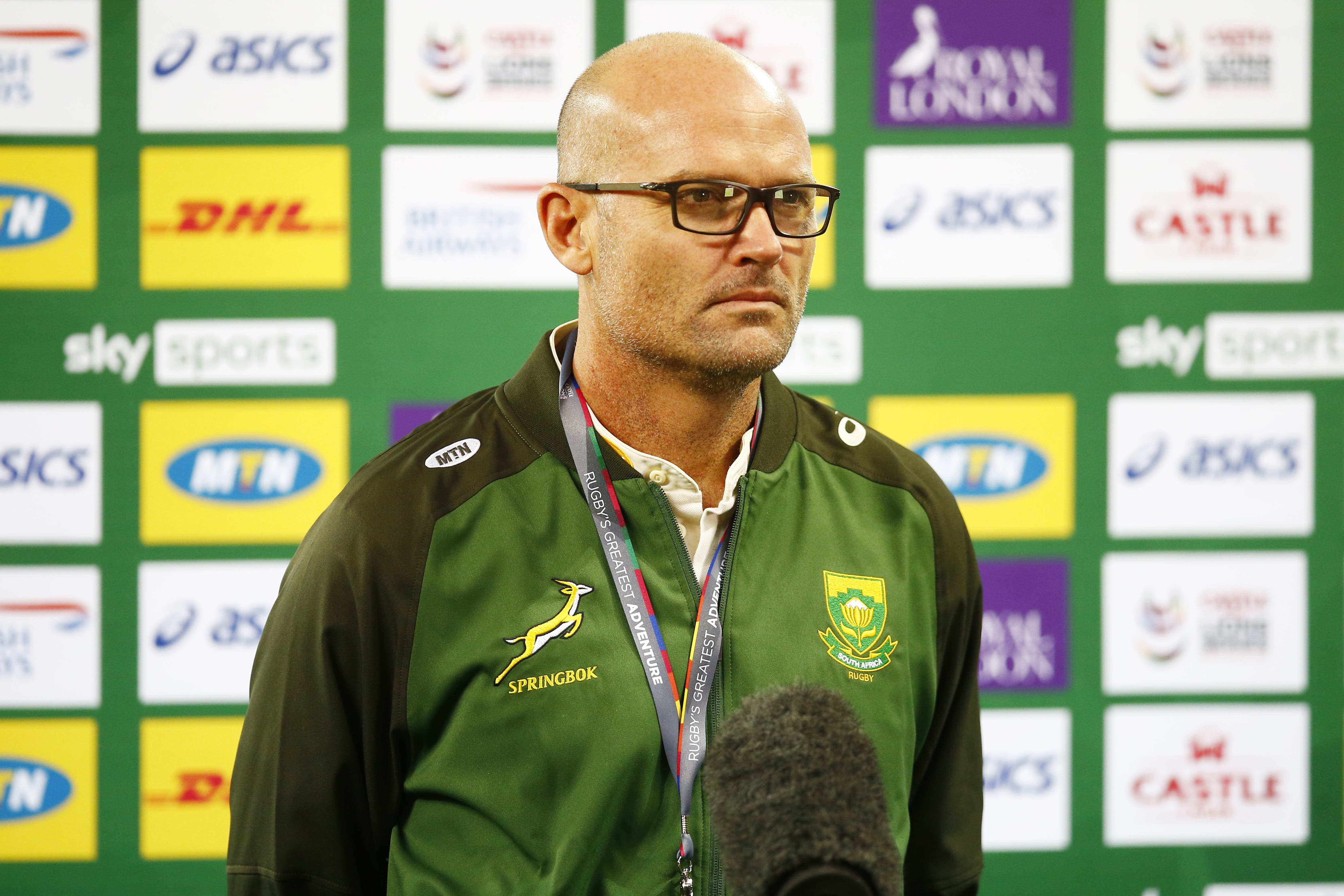 South Africa head coach Jacques Nienaber discussed the ban of rugby director Rassie Erasmus before Saturday’s game with England (Steve Haag/PA)