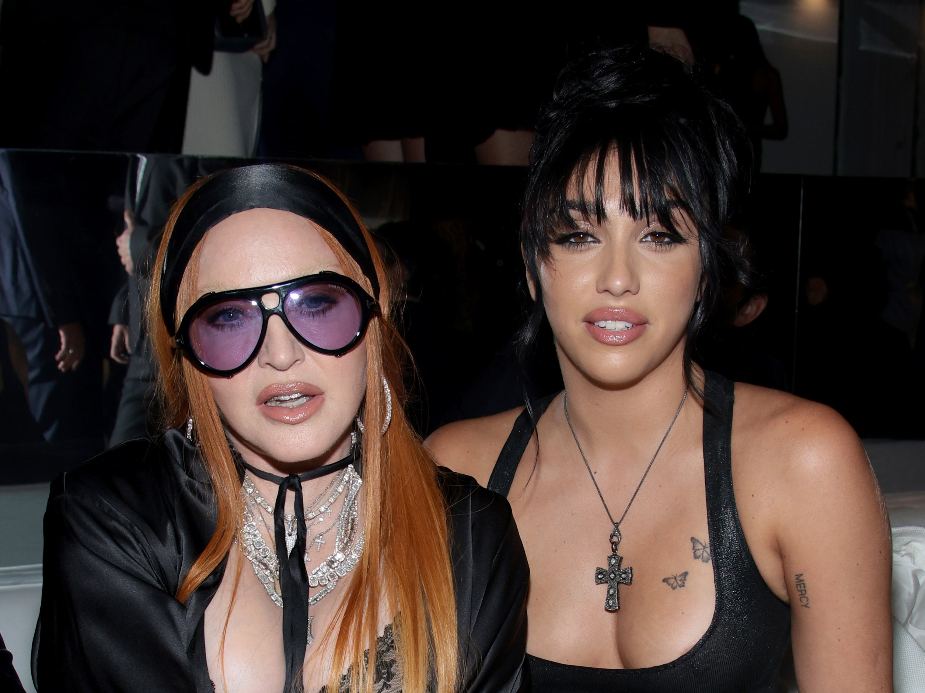 Madonna and daughter Lourdes Leon attend the Tom Ford fashion show on 14 September 2022