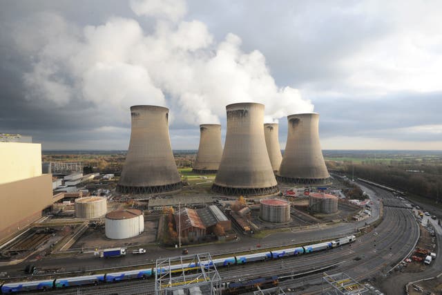 The Drax power station used to burn coal before it was changed to burn wood pellets (Anna Gowthorpe/PA)