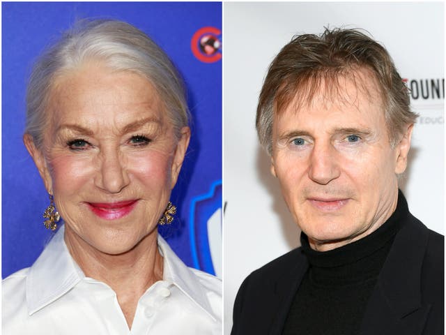 <p>Dame Helen Mirren and Liam Neeson</p>
