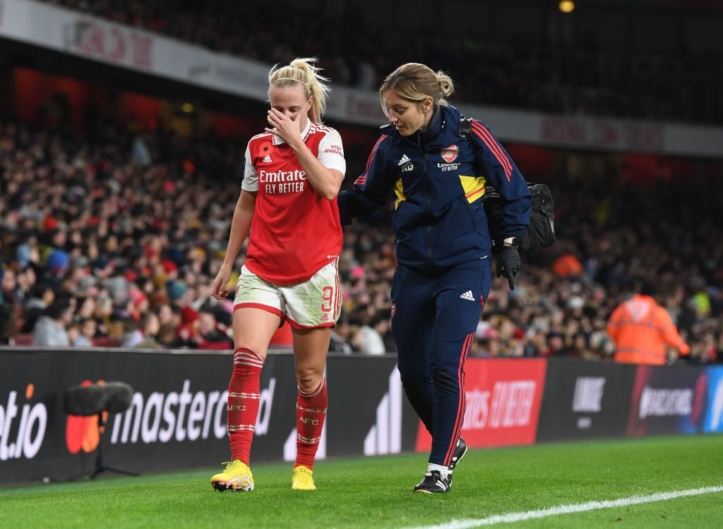 Beth Mead suffered the injury in Arsenal’s defeat to Manchester United at the Emirates Stadium