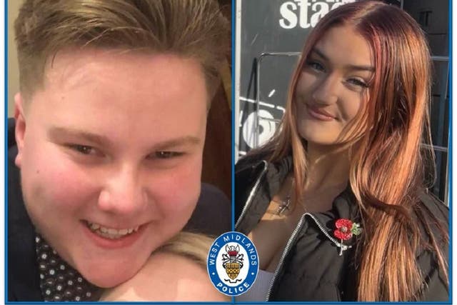 Liberty Charris, 16, and 19-year-old Ben Corfield died when a car struck a group of people in Oldbury (PA)