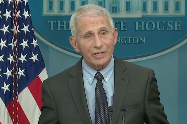 <p>White House Chief Medical Adviser Dr Anthony Fauci briefs the press for the final time on 22 November 2022</p>