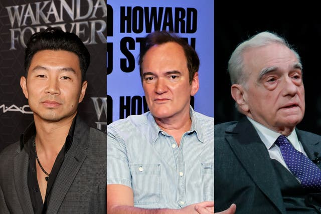 <p>Simu Liu, Quentin Tarantino and Martin Scorsese</p>