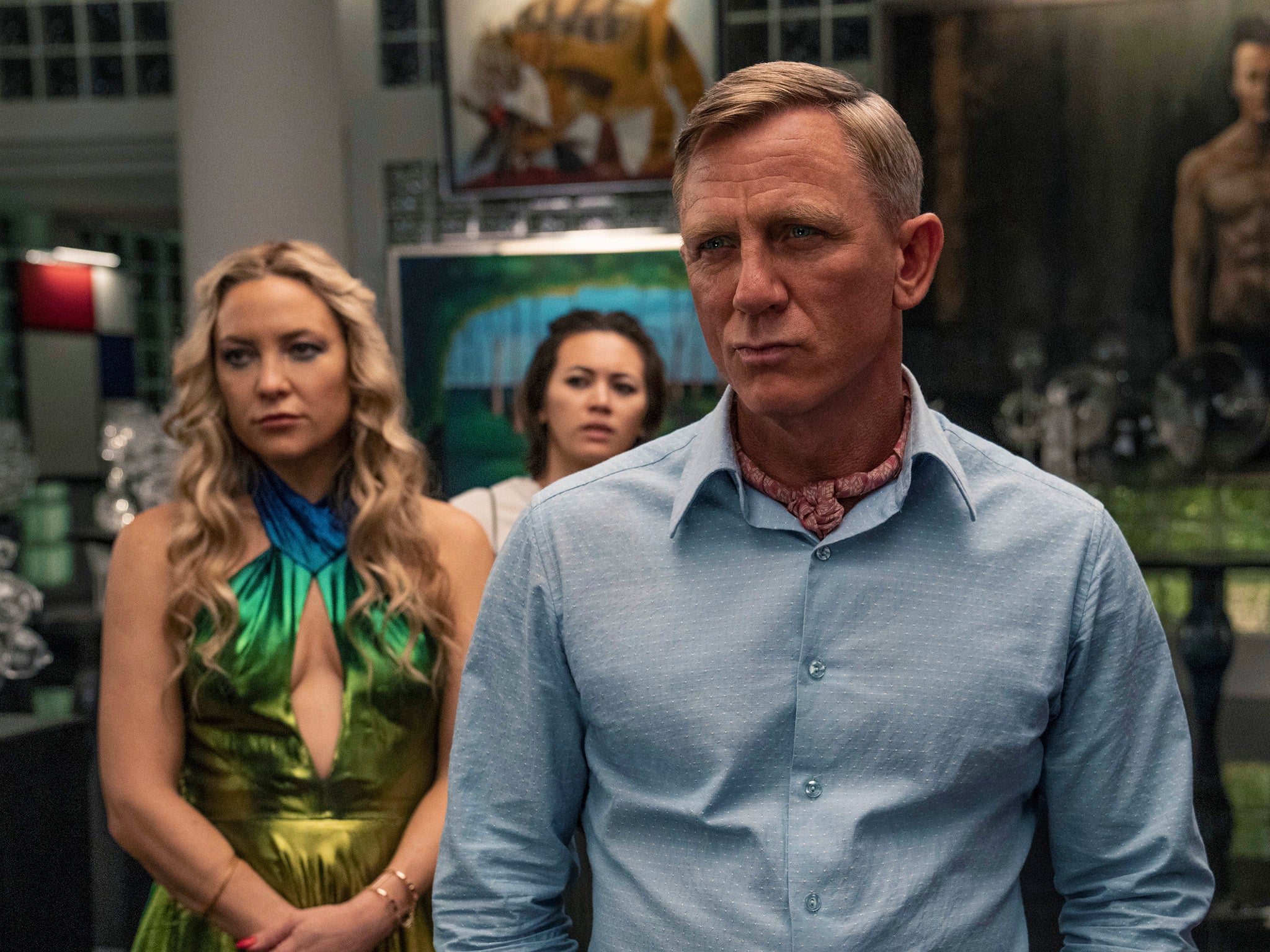 Kate Hudson, Jessica Henwick and Daniel Craig in 'Glass Onion: A Knives Out Mystery'