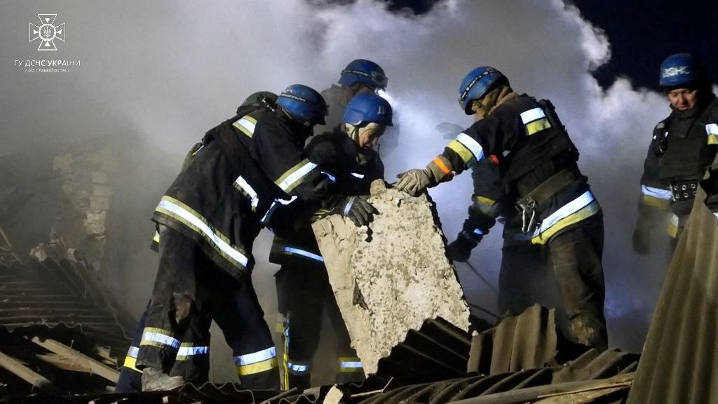 A rescue operation saw two people rescued from the rubble