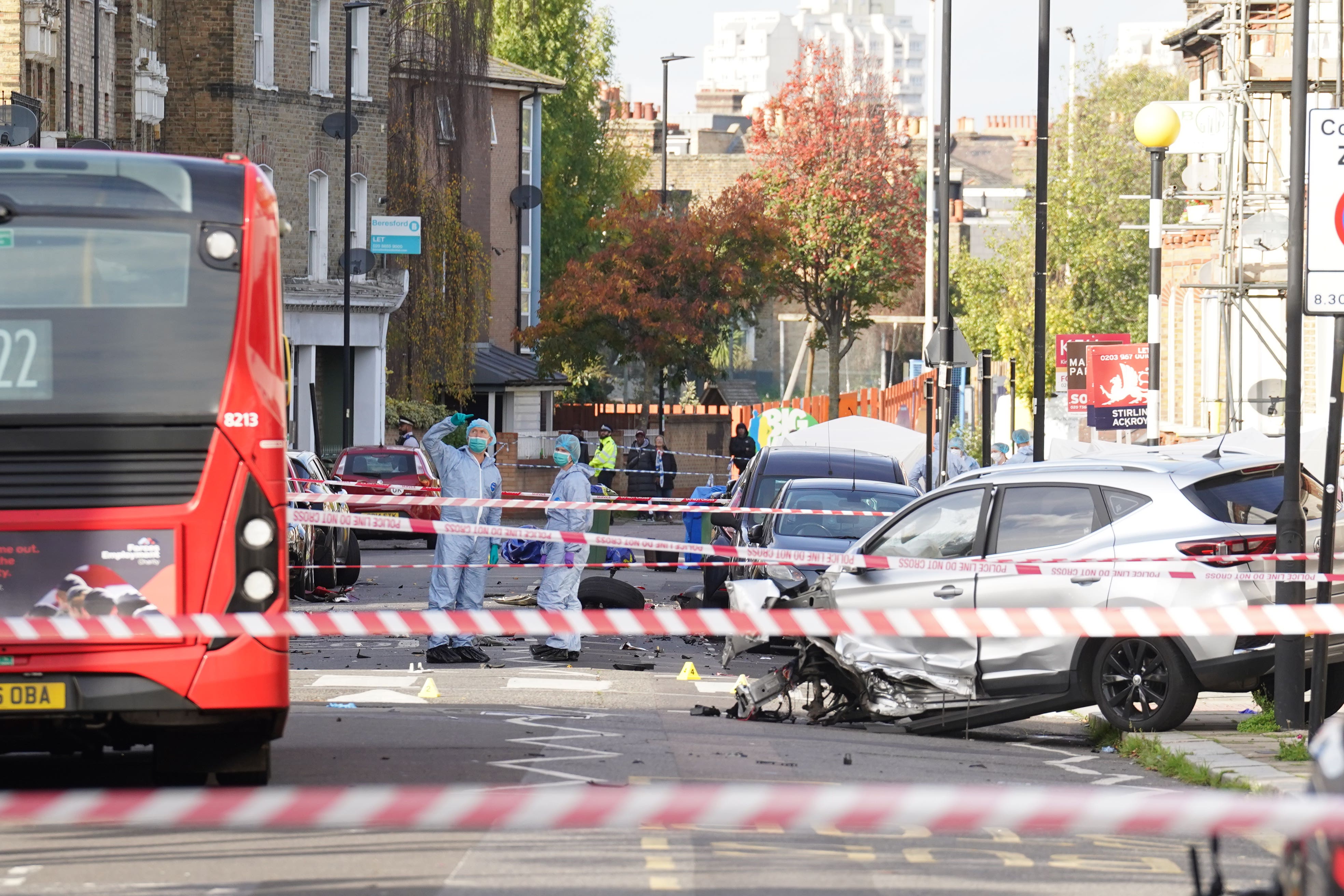 The scene in Railton Road (Stefan Rousseau/PA)