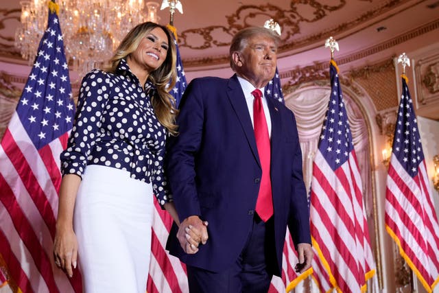 <p>File. Melania Trump with former president and her husband, Donald Trump </p>