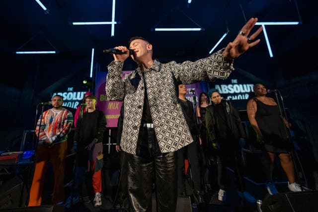 Olly Alexander performing with The Absolut Choir (Andrew Timms/PA)