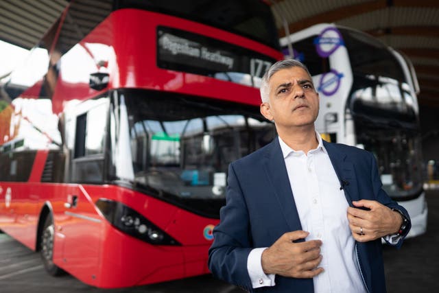 Mayor of London Sadiq Khan has performed a U-turn on major cuts to the capital’s bus services (Stefan Rousseau/PA)