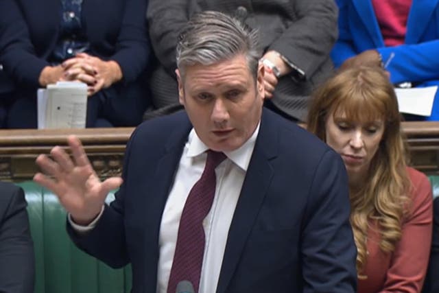 Labour leader Keir Starmer speaks during Prime Minister’s Questions (House of Commons/PA)