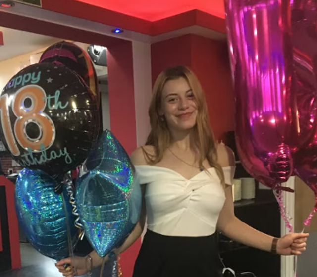 <p>Megan Newton at her 18th birthday party</p>