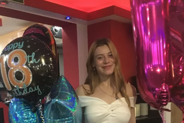 <p>Megan Newton at her 18th birthday party</p>