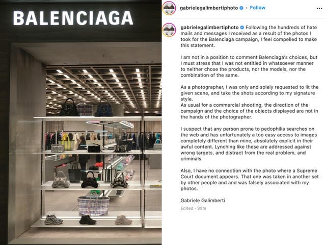 <p>Photographer behind Balenciaga ad releases statement</p>