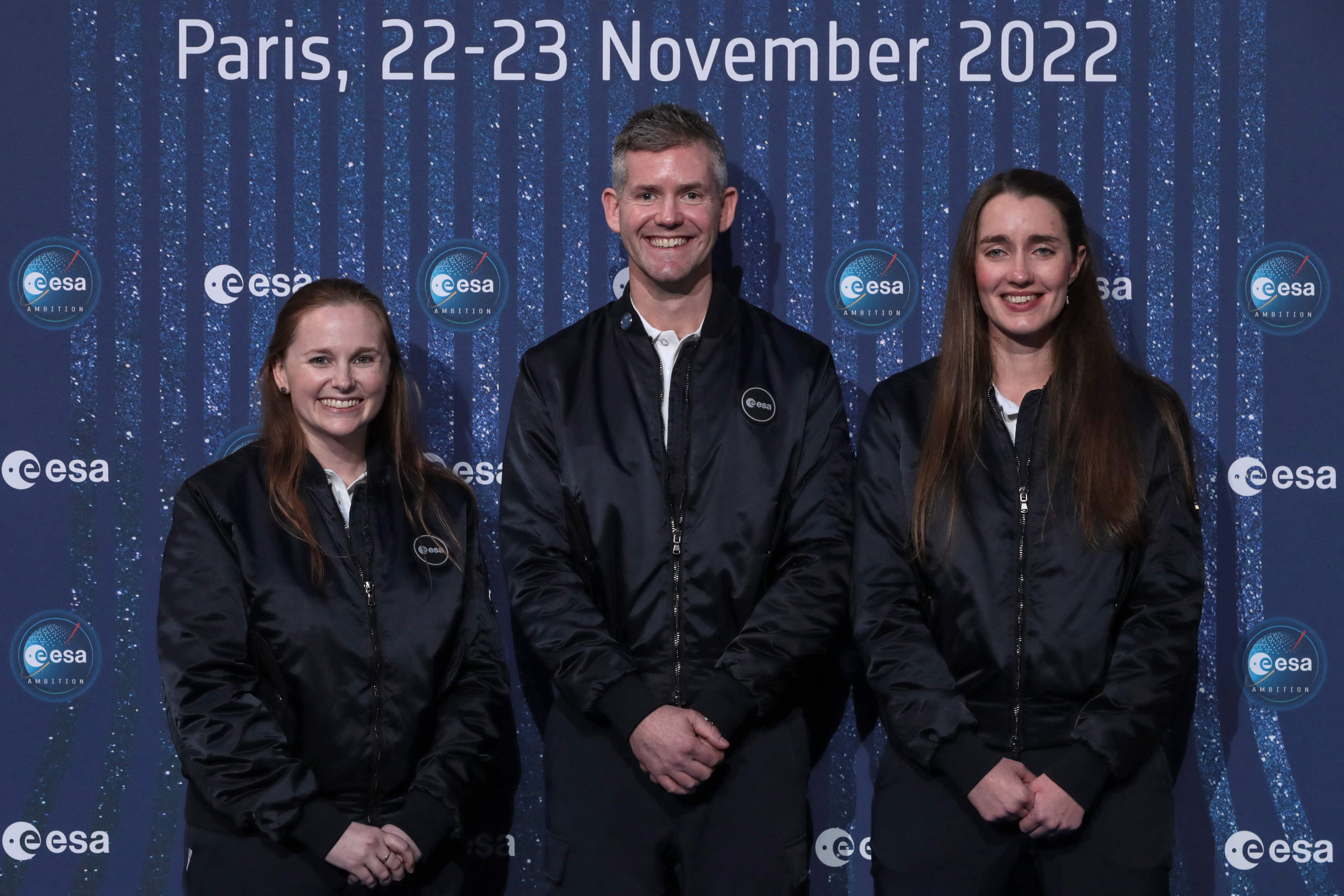 New recruits: Meganne Christian, left, John McFall and Rosemary Coogan are unveiled in Paris