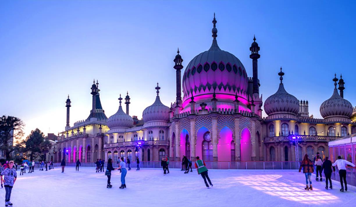 Ice skating at Brighton’s Disney-palace-like Royal Pavilion