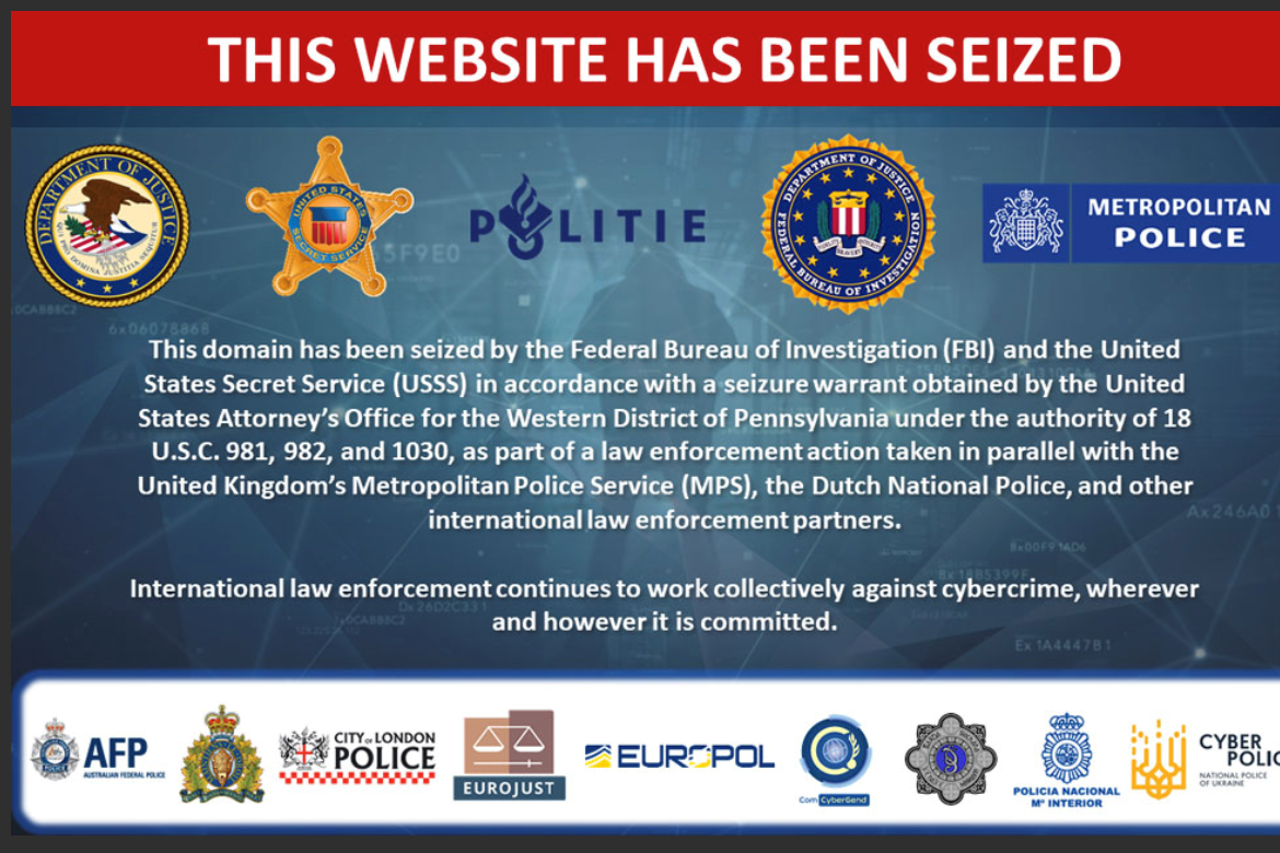 The site was shut down and seized by the FBI and partners