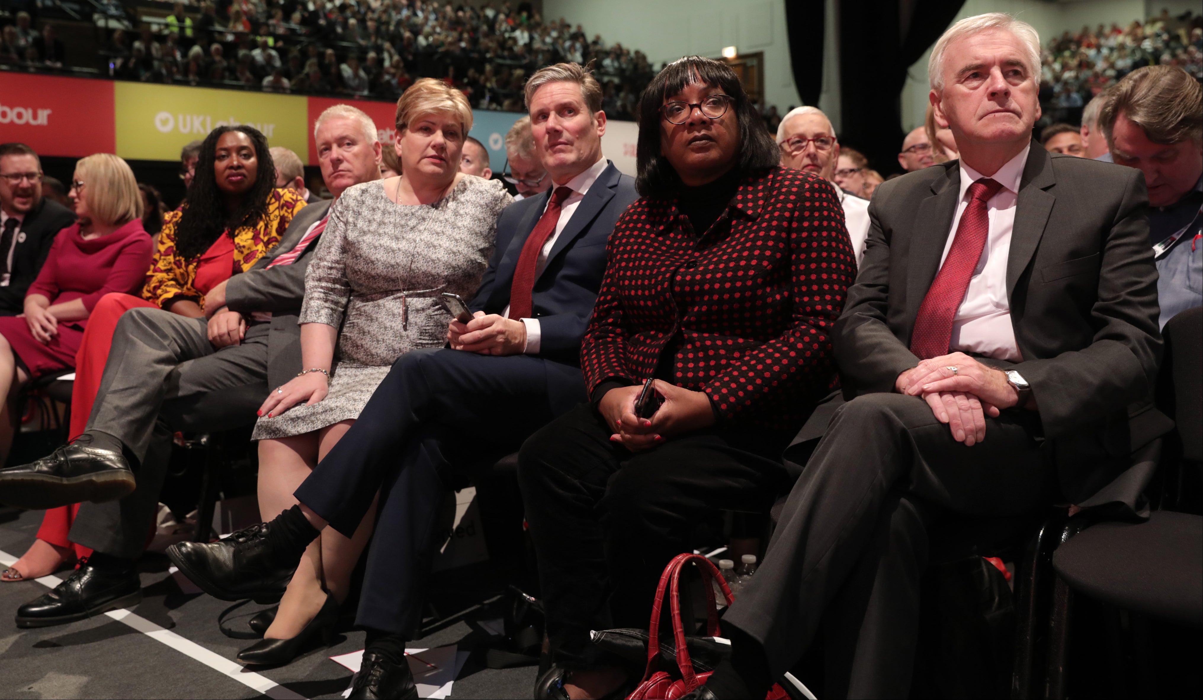 Keir Starmer alongside Diane Abbott at Labour conference in 2019