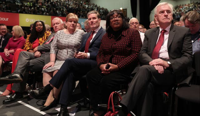 <p>Keir Starmer alongside Diane Abbott at Labour conference in 2019 </p>