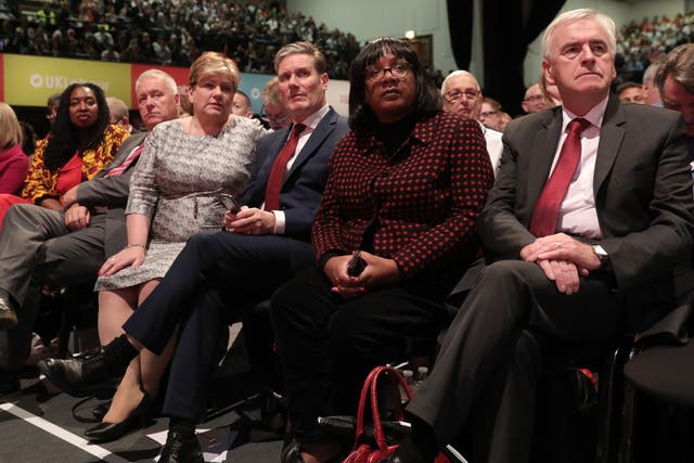 <p>Keir Starmer alongside Diane Abbott at Labour conference in 2019 </p>