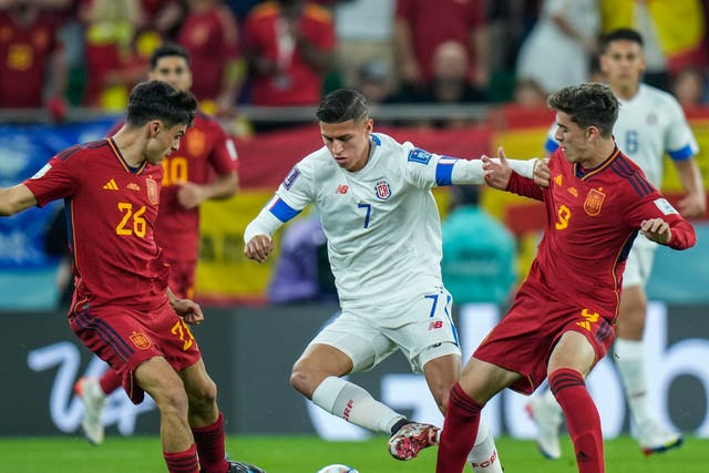 <p>Teenagers Pedri (left) and Gavi (right) stood out in Spain’s win over Costa Rica</p>