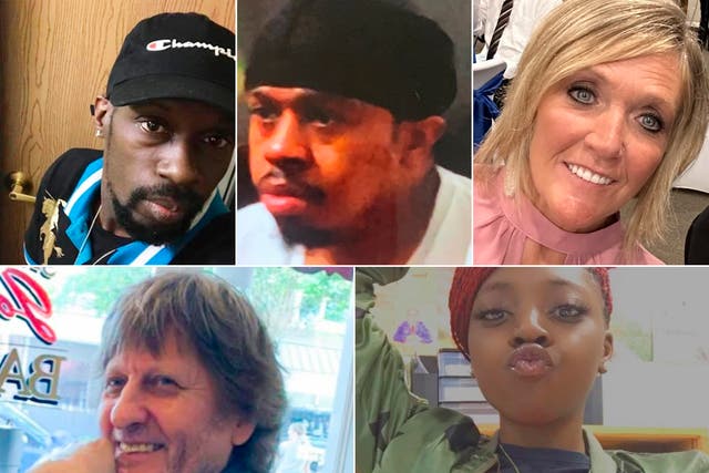 <p>Five of the six victims killed in the Walmart mass shooting are pictured </p>