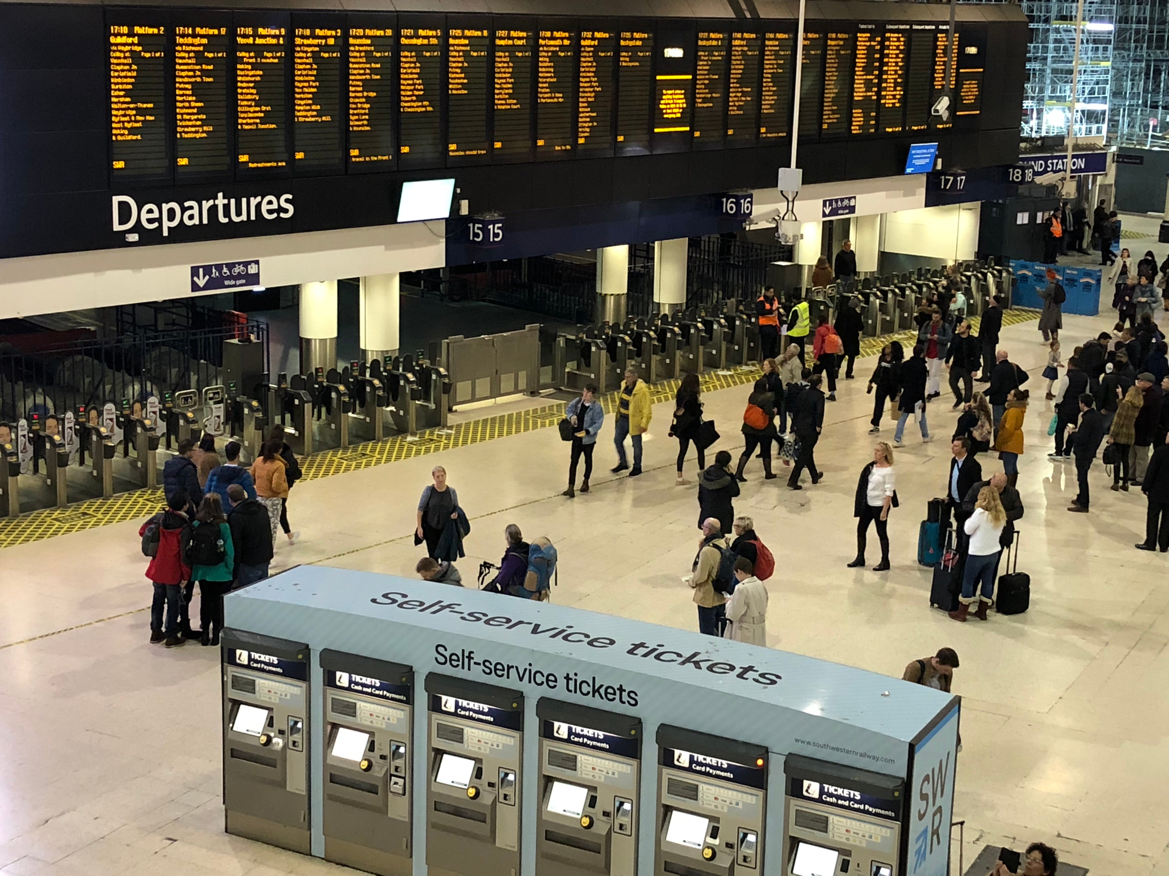 Below par: between April 2021 and March 2022, the UK’s busiest station, London Waterloo, saw passenger numbers halve compared with before the pandemic