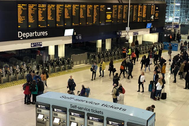 <p>Below par: between April 2021 and March 2022, the UK’s busiest station, London Waterloo, saw passenger numbers halve compared with before the pandemic</p>
