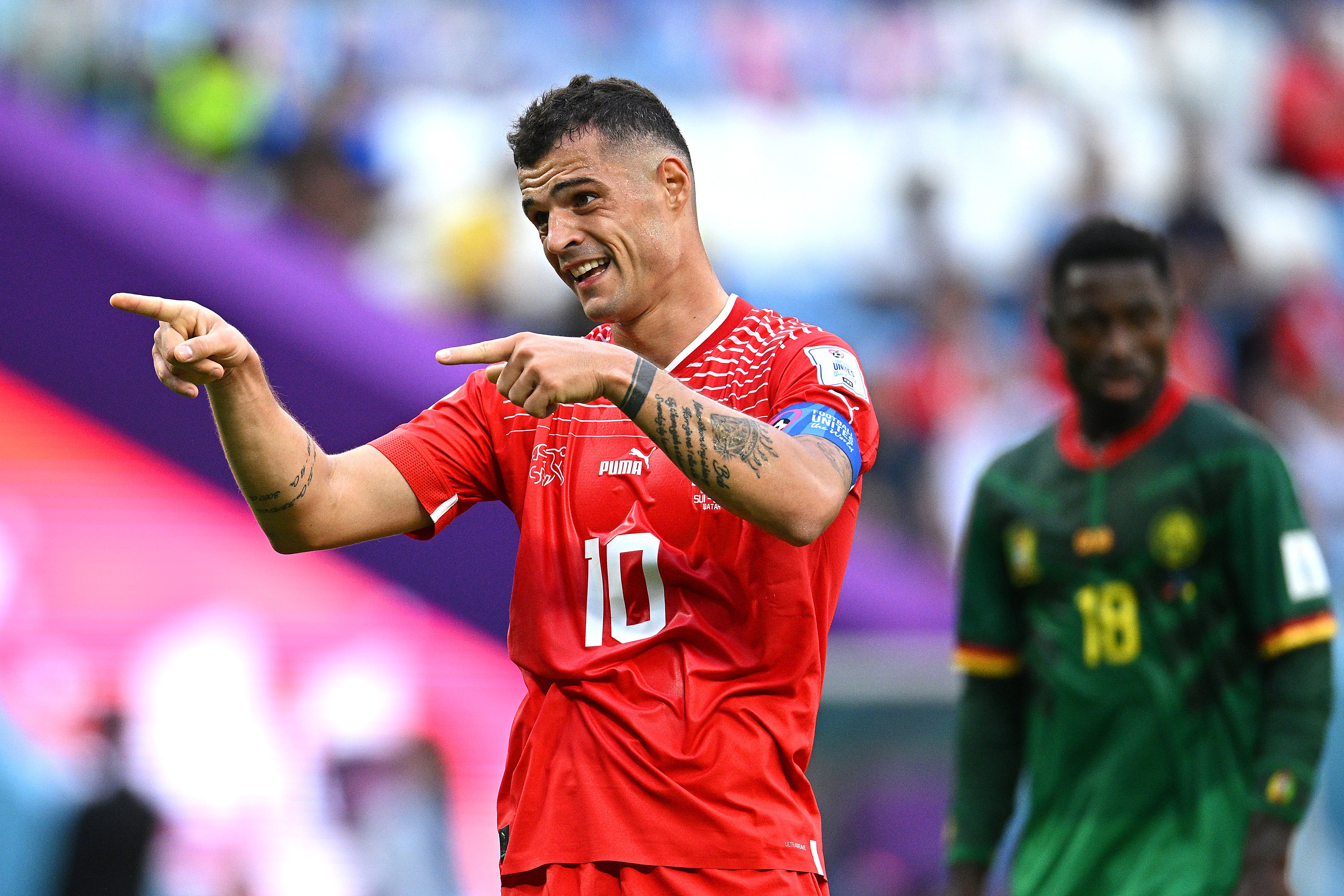 <p>Granti Xhaka captained Switzerland against Cameroon </p>