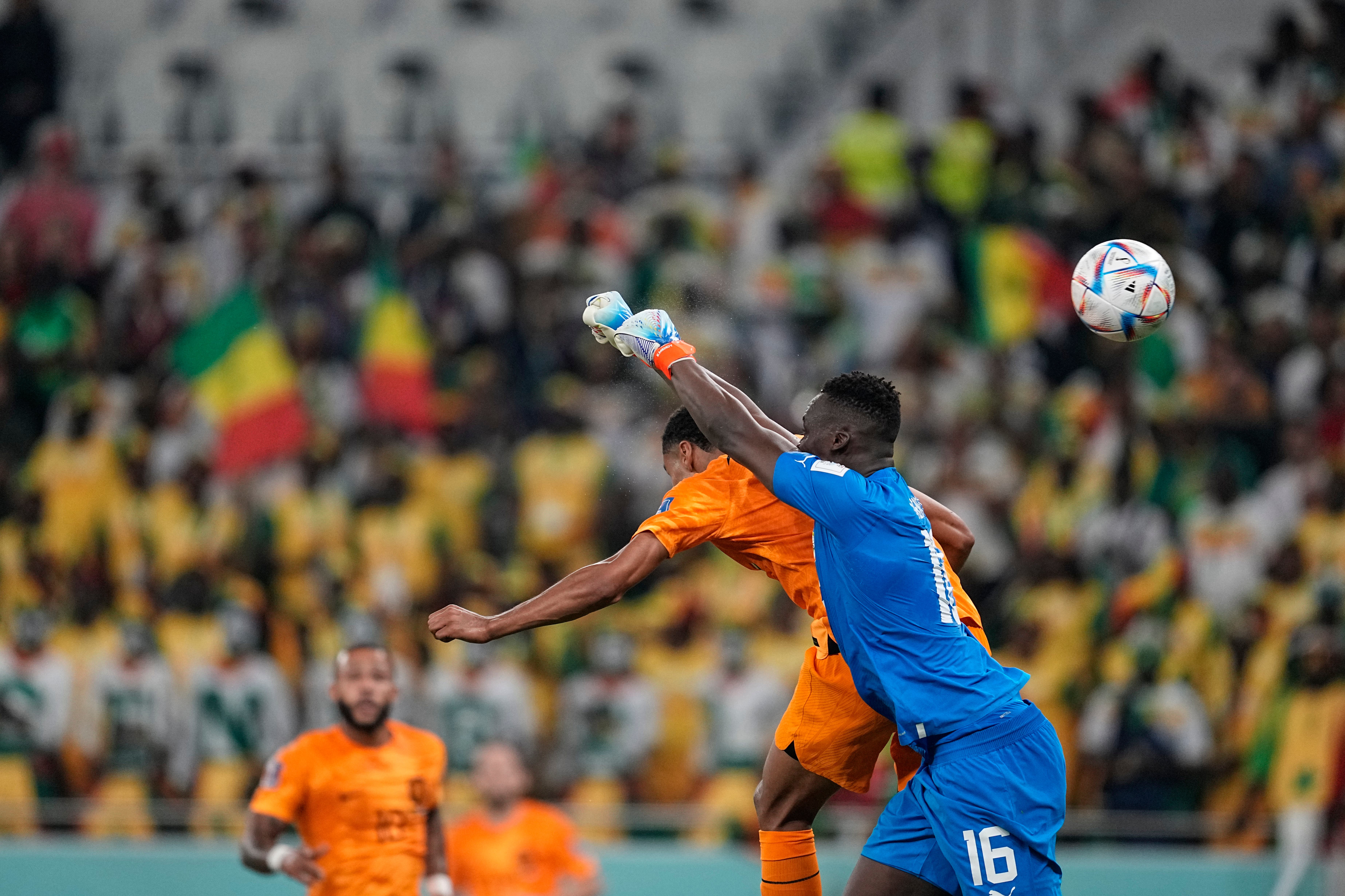 Edouard Mendy has received criticism for his performance in Senegal’s 2-0 defeat to the Netehrlands (Ebrahim Noroozi/AP)
