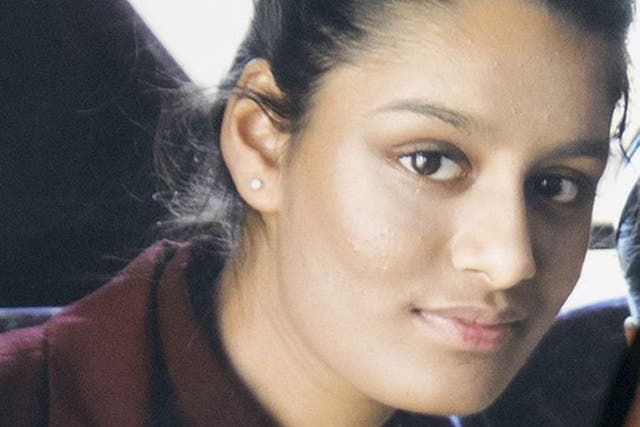 People trafficked to Syria and “brainwashed” can still be threats to national security, the Home Office has said in Shamima Begum’s appeal against the stripping of her British citizenship (PA)