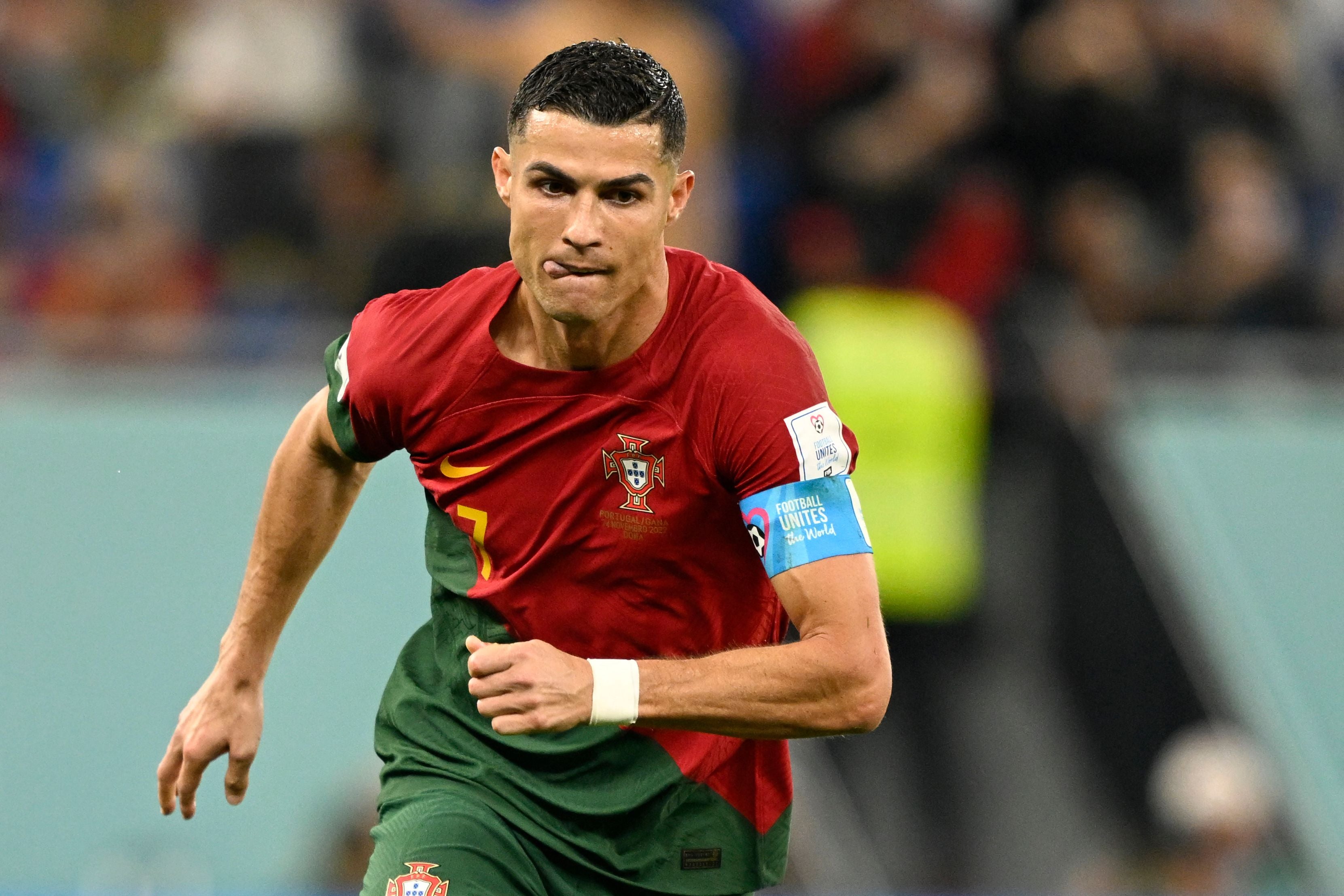 Cristiano Ronaldo became the first player to score at five World Cups