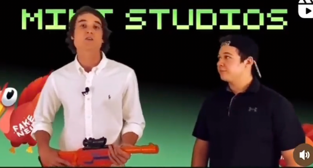 <p>Kyle Rittenhouse, right, appears in ad for video game called Turkey Shoot</p>