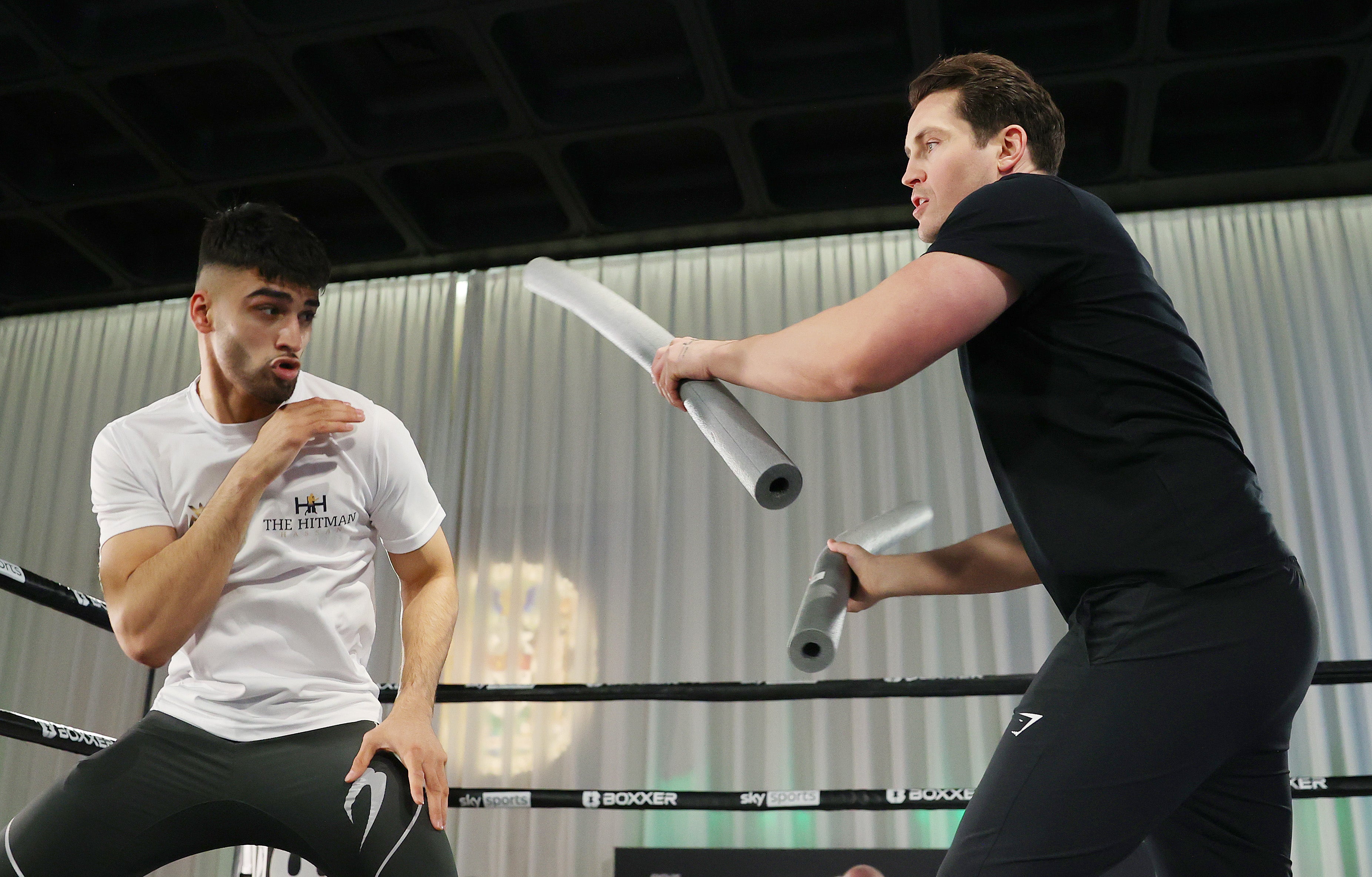 Azim in the gym with coach Shane McGuigan