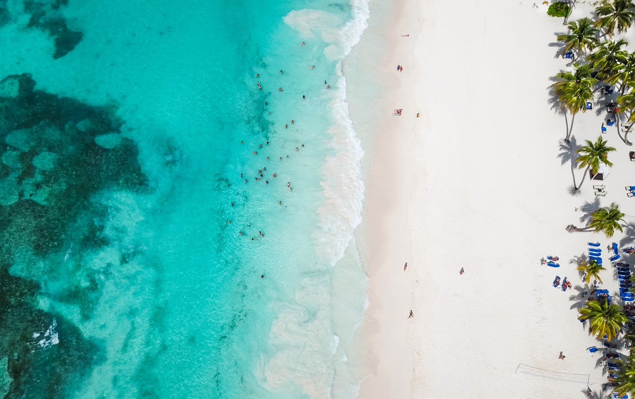 A beach in Mexico, captured from above