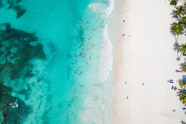 <p>A beach in Mexico, captured from above</p>