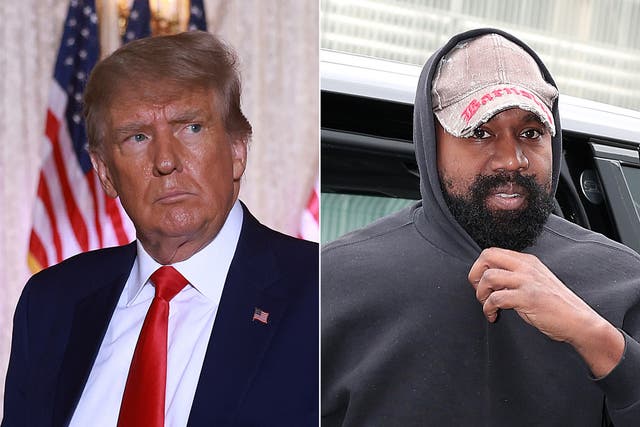 <p>Donald Trump and rapper Kanye West </p>
