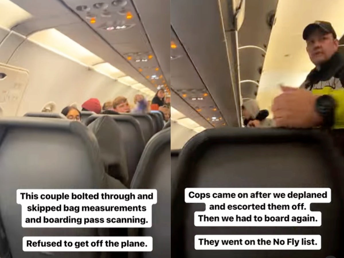 Couple screams ‘we’re tired’ after boarding flight without passes, forcing plane to disembark