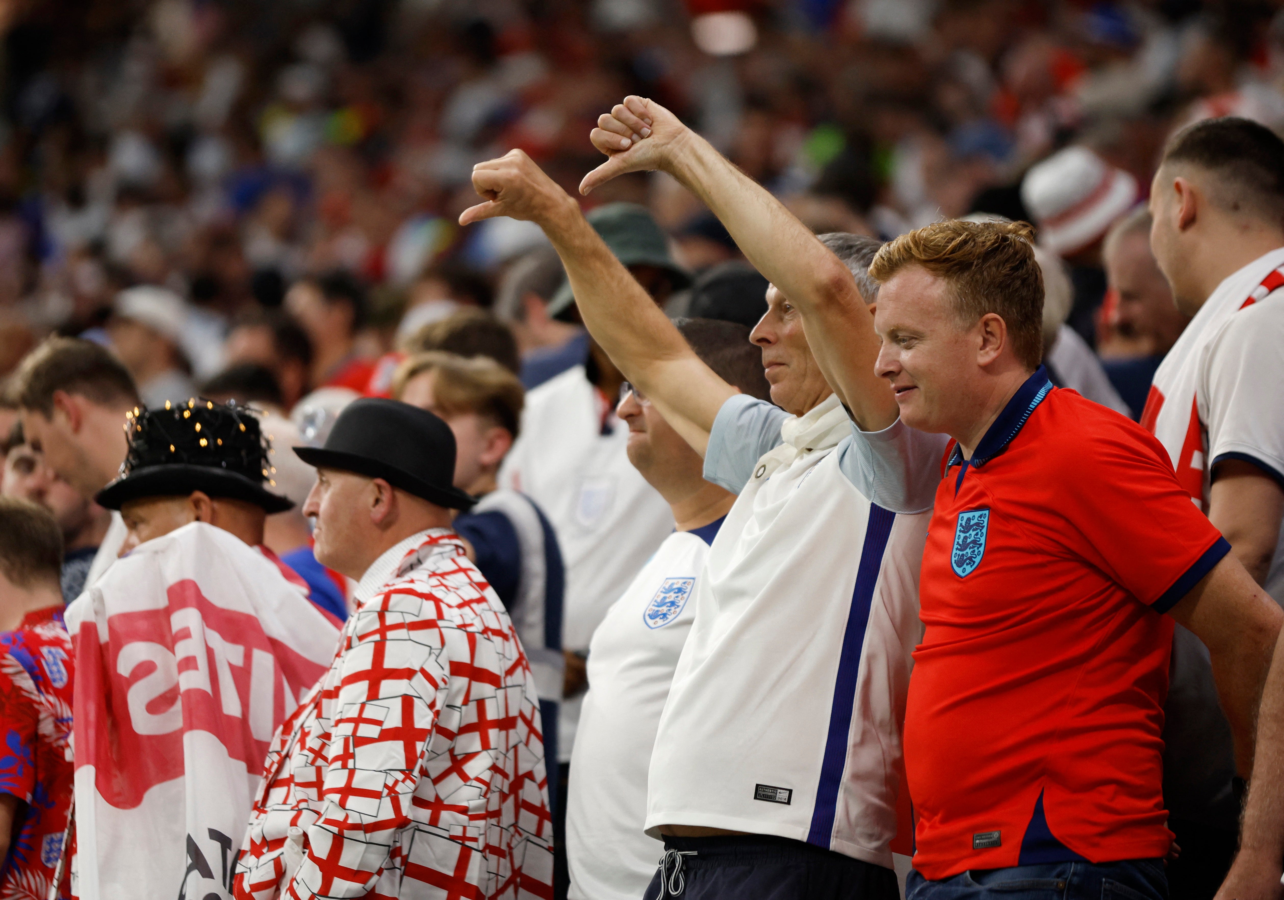 England fans react to their draw with USA