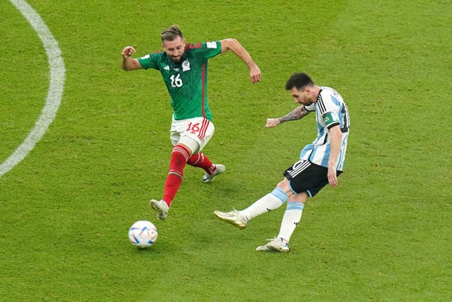 Lionel Messi was on target with a fine opening goal against Mexico (Adam Davy/PA)
