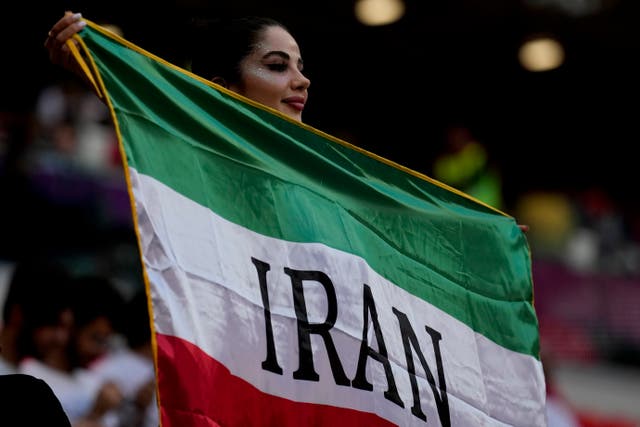 <p>An Iranian football fan at the World Cup in Qatar </p>