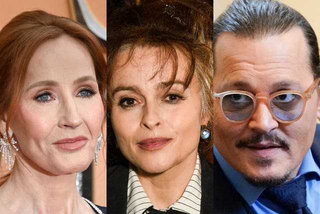JK Rowling, Helena Bonham Carter y Johnny Depp